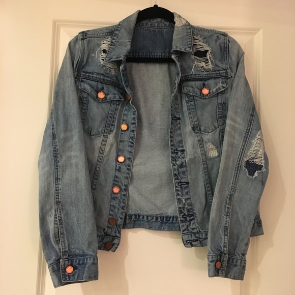Blank NYC Distressed Jean Jacket | women’s size small - Picture 1 of 11